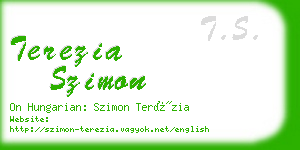 terezia szimon business card